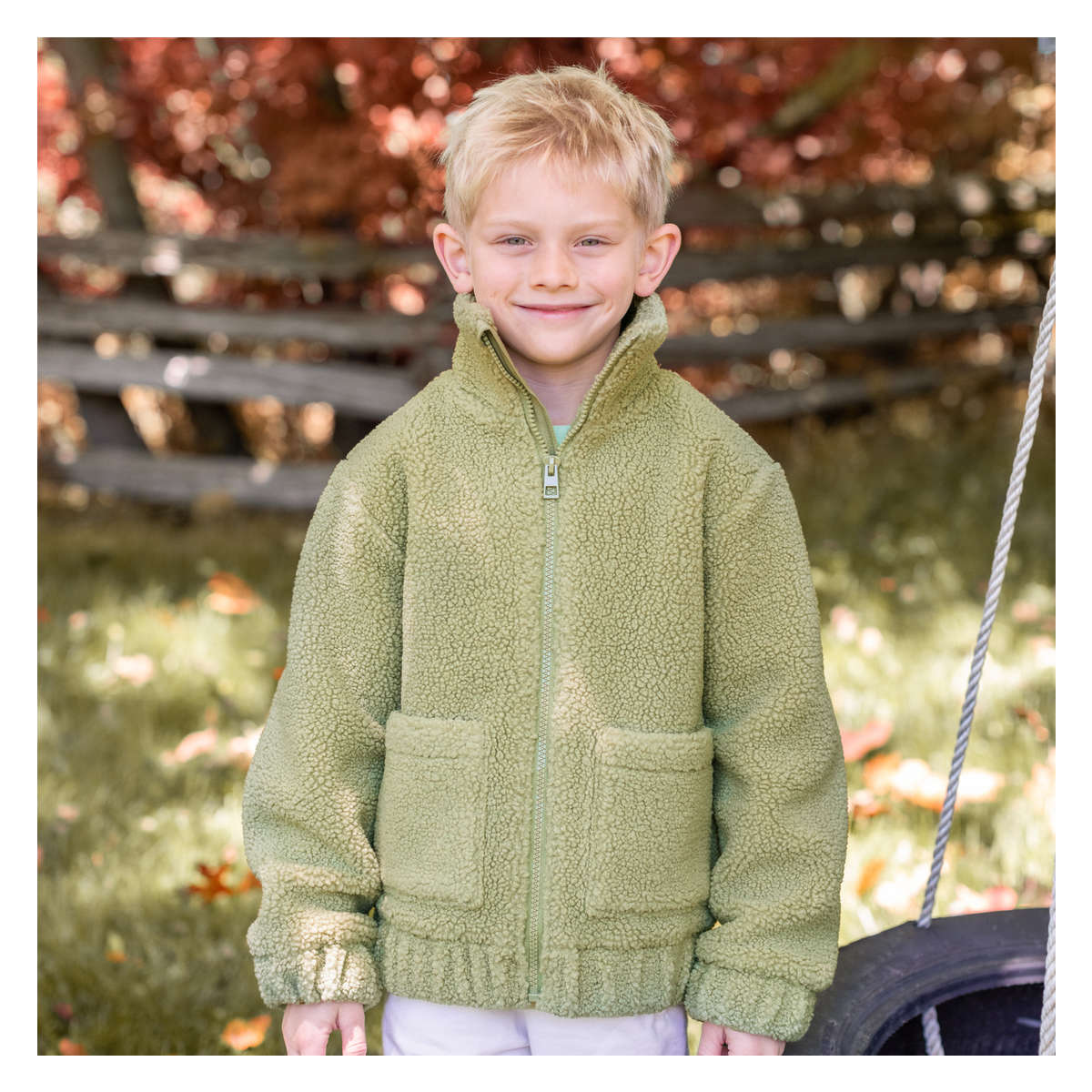 Kid Meadow Mist Teddy Fleece Jacket Light Green Size S from Joe Fresh